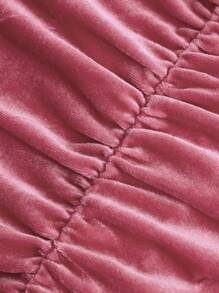 Vestido con cuello de cisne y drapeado para adolescentes - Rosa Pálido - Ver 4