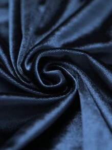 BizChic Plus Fold Pleated Wide Leg Pants - Navy Blue - View 3