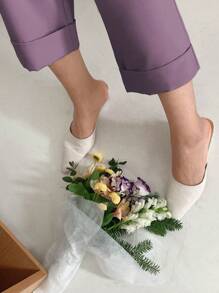 DAZY 女士纯色褶皱口袋商务休闲常规长度裤子，女士正装裤子