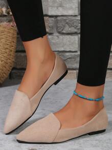 Damesschoenen met puntige neus, lichtgewicht en antislip patchwork, grote maten, voor lente/herfst