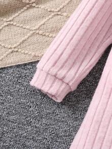 SHEIN 女小童愛心貼布連帽洋裝 - 粉色 - 查看 5