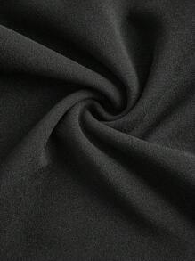 Vintamour Cổ áo tương phản Nút phía trước Áo liền quần ống rộng Không có thắt lưng - màu đen - Xem 8