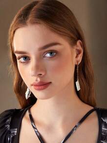 HARRY POTTER X SHEIN 時尚銀色合金貓頭鷹耳環,合適的適用於女性日常穿著 - 銀色 - 查看 8