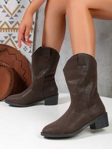 Women's Fashionable Boots - Brown - View 2