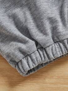 SHEIN Tween Girl Cartoon Graphic Sweatpants - Light Grey - View 4