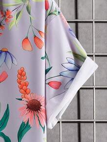 Manfinity Homme Men Plus Floral Print Shirt & Shorts Without Tee - Multicolor - View 6