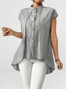 SHEIN Essnce 蝙蝠袖前紐扣襯衫