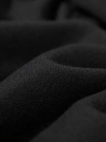 NITAGUT Men Slogan Graphic Drawstring Thermal Lined Hoodie - Black - View 5