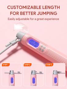 JMMO Corde à sauter intelligente à affichage LED HD pour la forme physique, corde à sauter sans fil, réglable sans corde, corde à sauter lestée pour l'entraînement, exercice pour hommes femmes salle de gym domestique, cadeaux de Noël, indispensables pour les vacances d'automne et d'hiver, camping, accessoires de vacances, fournitures de camping