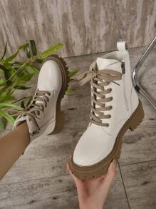 Botas de moda para mujer - Beis - Ver 1