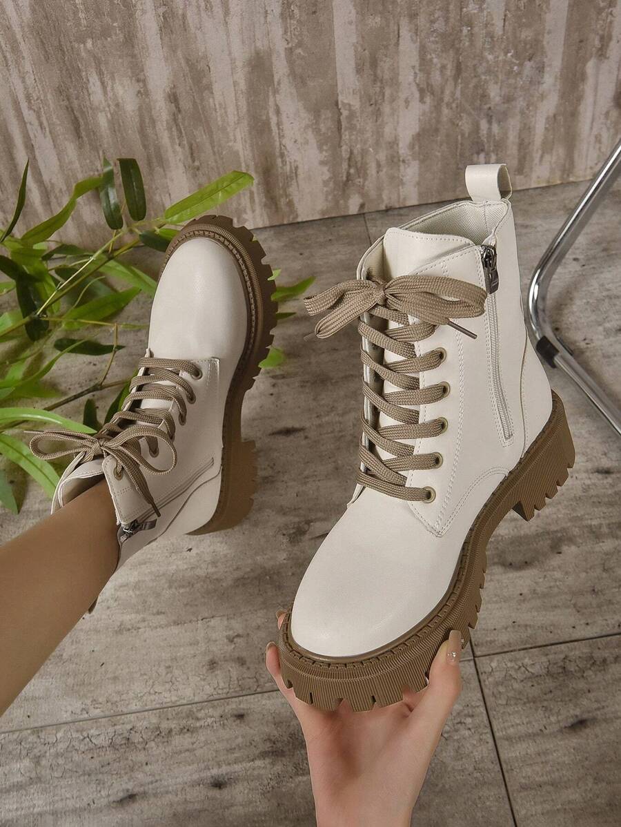 Botas de moda para mujer - Beis - Ver 1