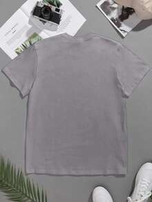 Men Christmas Print Tee - Light Grey - View 2