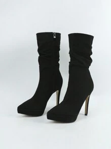 Women's Fashionable Boots - Black - View 3