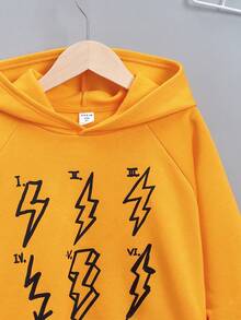 SHEIN Tween Boy Slogan Graphic Raglan Sleeve Sweatshirt - Yellow - View 6