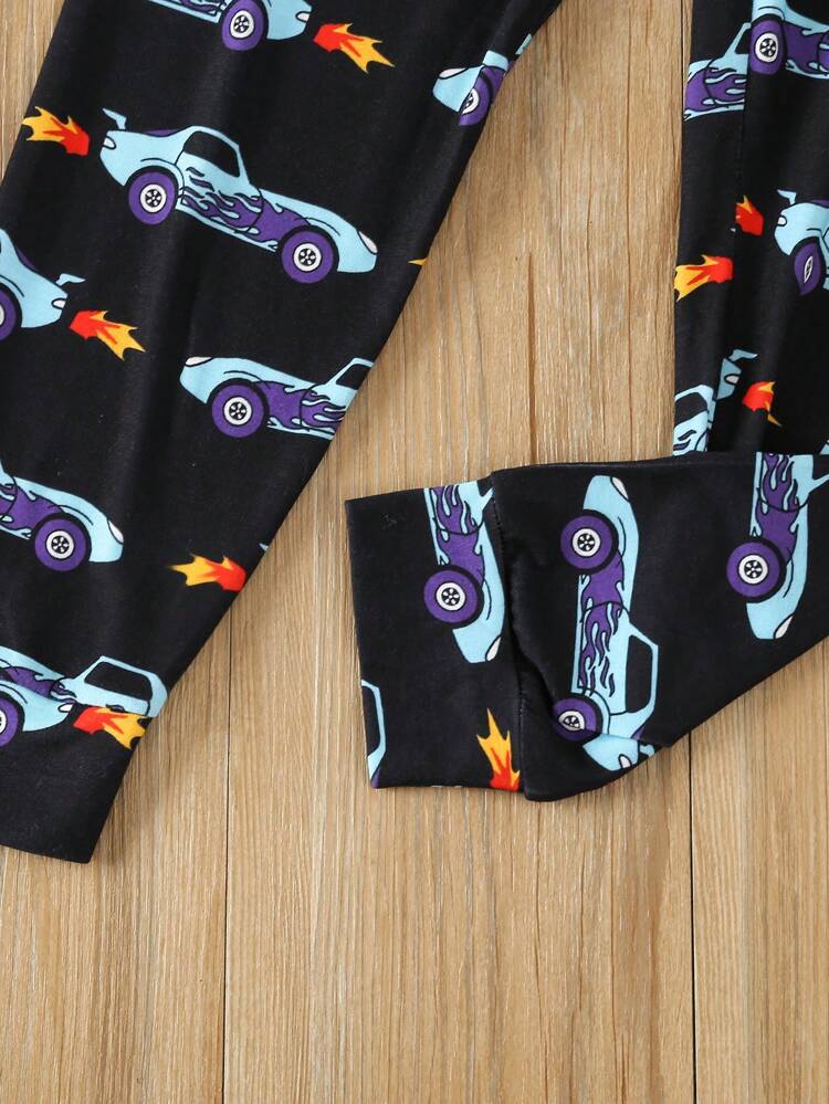 Tween Boy Allover Car Print Tee & Pants PJ Set