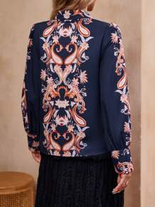 SHEIN LUNE Camicia stampa paisley con bottone frontale