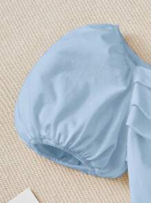 SHEIN 女小童泡泡袖T恤 - 淺藍色 - 查看 4