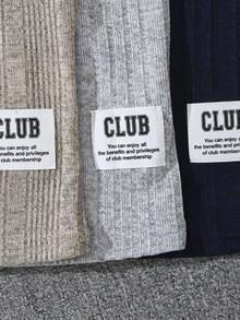 SHEIN Young Boy 3pcs Letter Patched Detail Turtleneck Tee - Multicolor - View 5