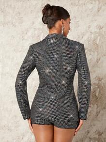 SHEIN BAE Blazer Col À Revers À Paillettes
