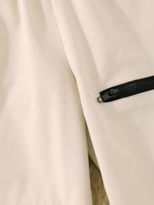 SHEIN Tween Girl Flap Pocket Side Pants - Apricot - View 3