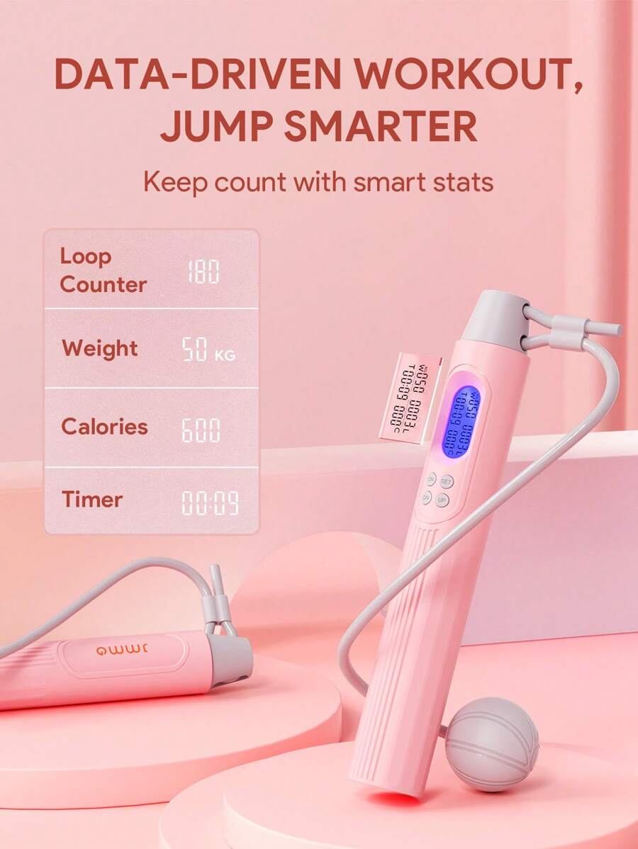 JMMO HD LED Display Smart Jump Rope For Fitness,Cordless Skipping Rope