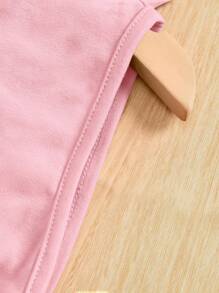 SHEIN Tween Girl Letter Graphic Hooded Sports Tank Top - Dusty Pink - View 3