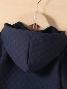 Young Boy 1pc Colorblock Letter Patched Detail Zipper Hooded Jacket & 1pc Sweatpants - Multicolor - View 5