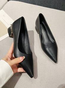Simple And Fashionable Casual Chunky Heels Women's Shoes With 3cm Heel Height For Work