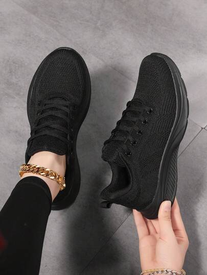 Fall/Winter New Women's Plus Size Black Breathable Mesh Running Shoes, Women's Sports Shoes, Lightweight Comfortable Work Shoes, Women's Jogging Shoes, Unisex Travel Shoes, Women's Flats, Women's Casual Sneakers, Women's Walking Shoes, Women's Road Running Shoes, Men's Casual Shoes, Men's Sports Shoes, Men's Walking Shoes, Men's Road Running Shoes, Women's Little Black Shoes, Women's Solid Black Shoes