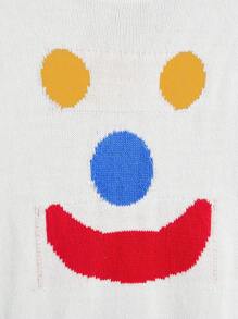 SHEIN EZwear Jersey con patrón de dibujos animados de hombros caídos - Blanco - Ver 4