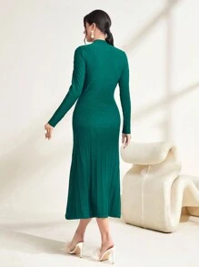 Modelyn Solid Mock Neck Sweater Dress Without Belt