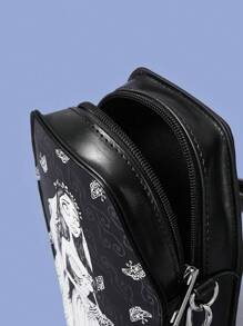 Corpse Bride | ROMWE Mini Novelty Bag Dark Figure & Butterfly Pattern For Work - Black - View 9