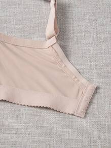 Dusty Pink Plain Plus Size Casual Underwire Bra With Medium Stretch Fabric, Lift - Dusty Pink - View 6