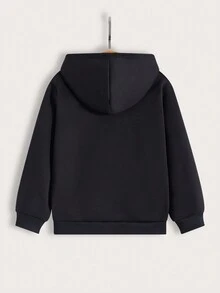 Young Girl Butterfly Print Sweatshirt - Black - View 2