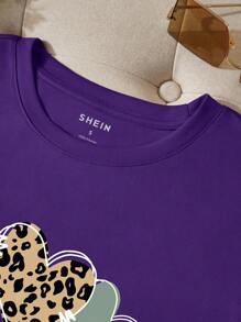 INAWLY Camiseta con estampado de corazón y letra