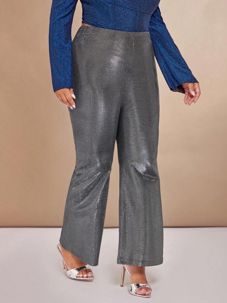 Plus High Waist Flare Leg Pants