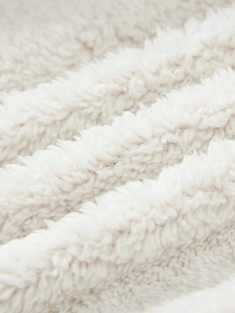 Baby Girl 3D Ear Double Breasted Teddy Lined Hooded Coat