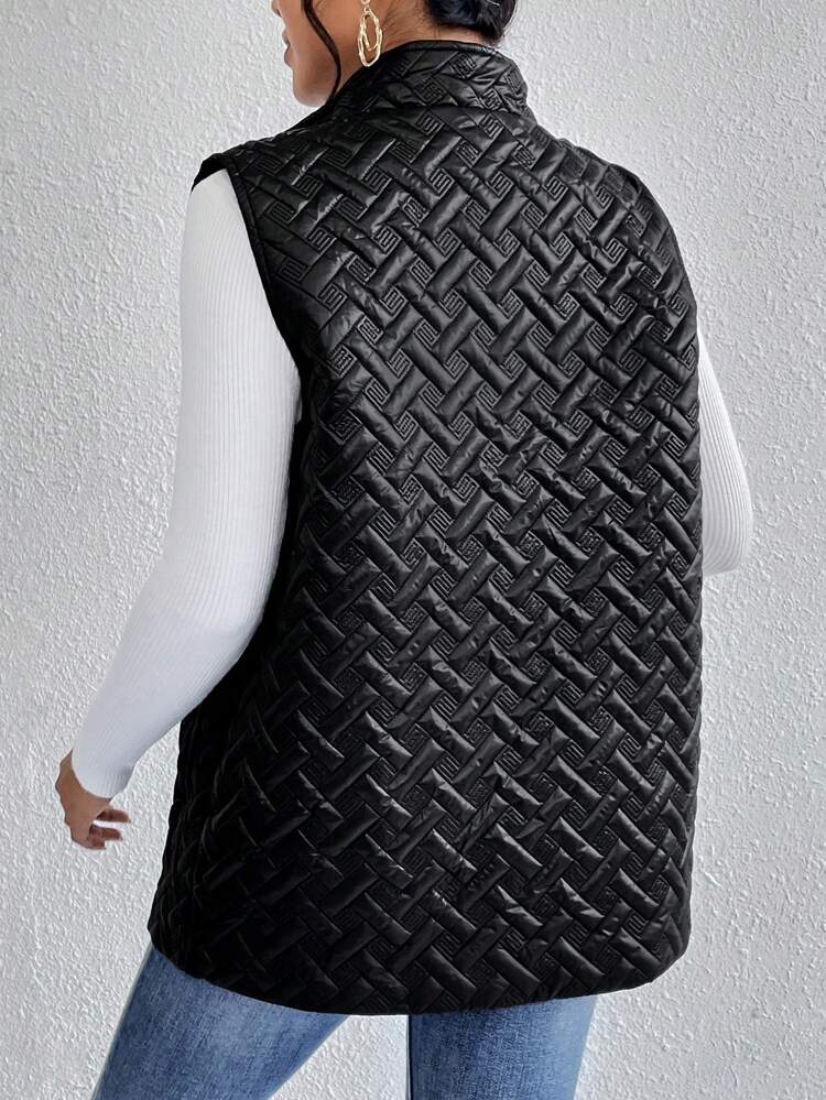 Zip Up Vest Quilted Coat