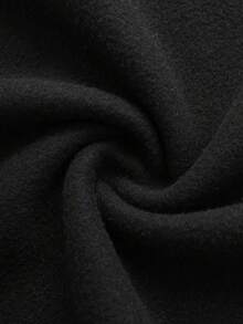 SHEIN LUNE 骷髏手掌圖案加絨內裏運動衫 - 黑色 - 查看 5