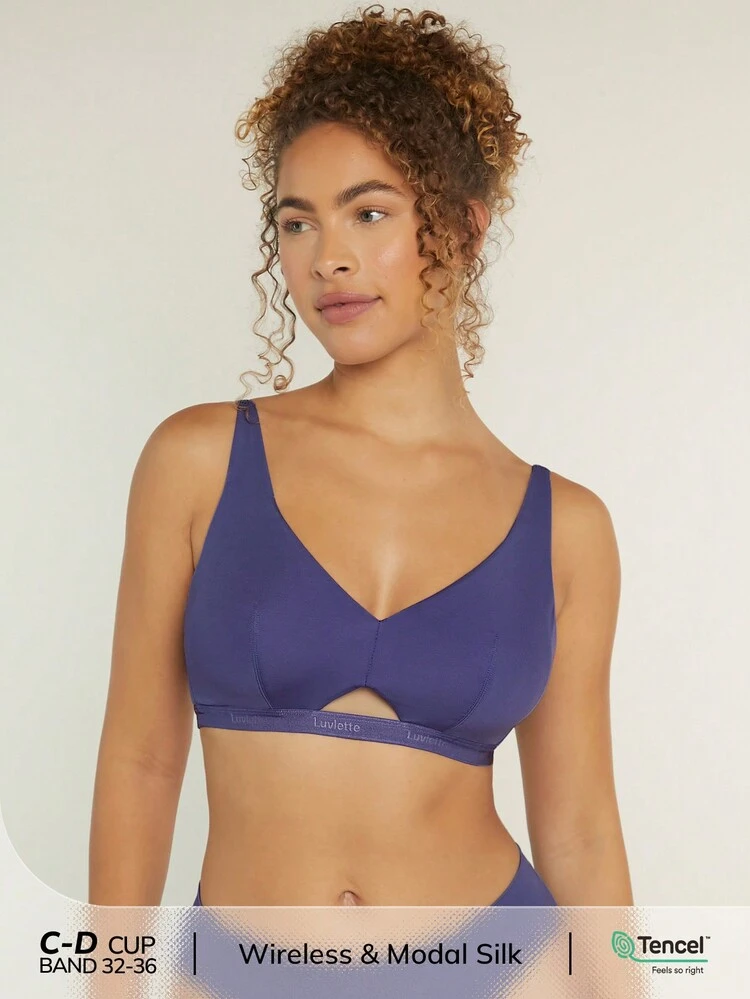 Wireless Modal Silk Soft Plunge Lingerie As Outerwear Bralette