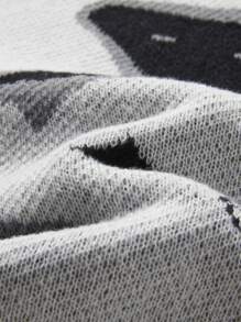 Manfinity Hypemode Men Star Pattern Sweater - Black and White - View 5