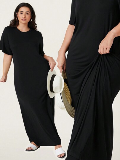 فساتين مقاسات كبيرة الصاف كاجوال