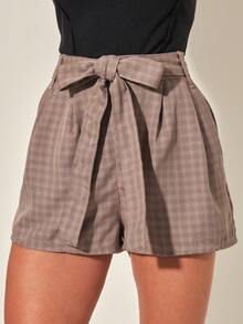 SHE(IN) BRASIL In kẻ sọc Quần Short có thắt lưng - Đá lửa - Xem 7