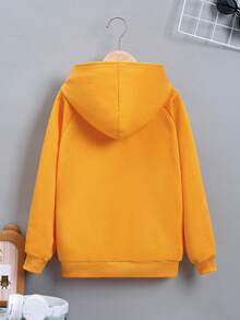 SHEIN Tween Boy Slogan Graphic Raglan Sleeve Sweatshirt - Yellow - View 2