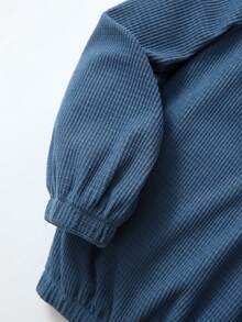 SHEIN Young Boy Casual Loose-Fitting Button Half-Placket Sweatshirt, Suitable For Autumn And Winter - Green - View 3