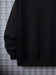 Men Slogan Graphic Sweatshirt - Black - View 5