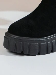 女士時尚優雅針織透氣袜子靴,適用於秋冬戶外和休閒穿著