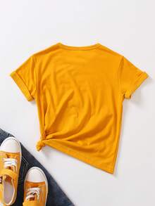 Young Boy Slogan Graphic Tee - Orange - View 2