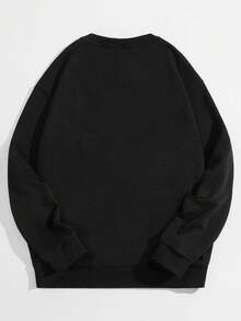 ROMWE MEN Goth Nam Đồ họa Chữ cái Áo nỉ - màu đen - Xem 2