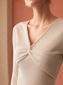 MOTF PREMIUM ÁO LEN CASHMERE MIX XOẮN - Màu be - Xem 3